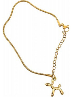 Ατσάλινο Χρυσό Βραχιόλι με σκυλάκι Nefeli Jewels br006 - Nefeli Jewels