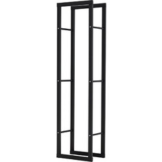 HOMCOM Ράφι Καυσόξυλων Μεταλλικό 40 x 25 x 150 cm Ράφι Αποθήκευσης Καυσόξυλων Μεταλλικός Σκελετός έως 100kg Υπόστεγο Καυσόξυλων Εξωτερικού Χώρου Μαύρο