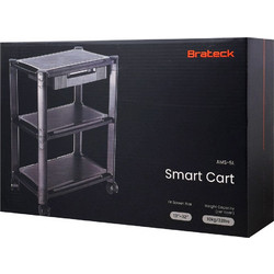 BRATECK ραφιέρα δαπέδου AMS-5L με ροδάκια, 3 ράφια, 50x33x63.5cm, έως 10kg, μαύρη