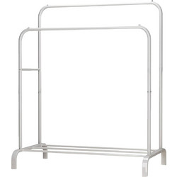 Διπλή Μεταλλική Κρεμάστρα Δαπέδου 110x55x150cm με 1 Ράφι