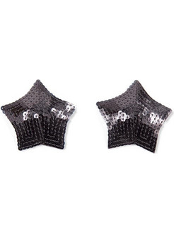 Star Nipple Covers with Black Sequins