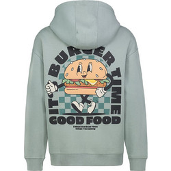 Sublevel Burger Time Ανδρικό Φούτερ με Κουκούλα Ανοιχτό Πράσινο H10608BC21477K12300