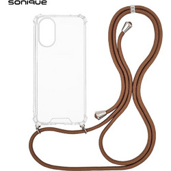 Sonique Armor Clear Θήκη Σιλικόνης με Κορδόνι Oppo A38 Brown