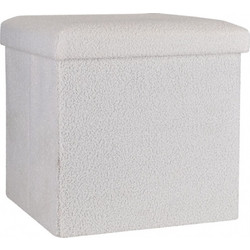 Estia ESTIA ΣΚΑΜΠΟ CUBE TEDDY ΜΕ ΑΠΟΘΗΚΕΥΤΙΚΟ ΧΩΡΟ 38Χ38cm ΛΕΥΚΟ 03-35921