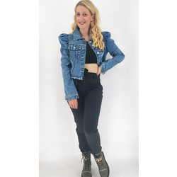 Jacket Jean Με Φουσκωτό Μανίκι - Μπλε