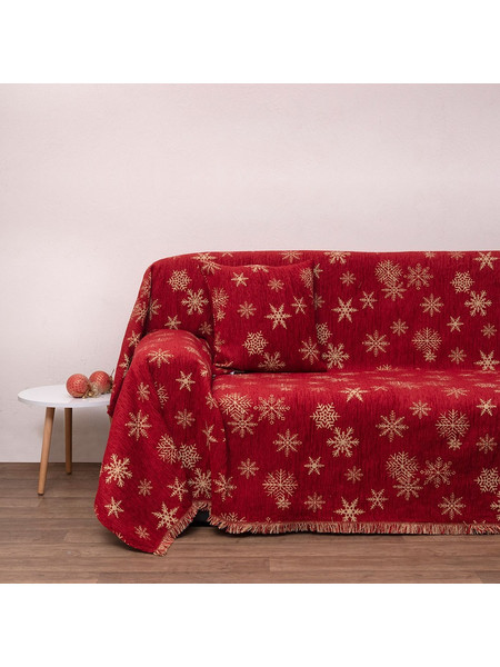 Ριχτάρι 1454 Red Anna Riska Τριθέσιο 180x280cm Βαμβάκι-Chenille