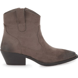 Exe Γυναικεία Μποτάκια Cowgirl Suede Ταμπά με Χοντρό Χαμηλό Τακούνι V370V4713-1P2