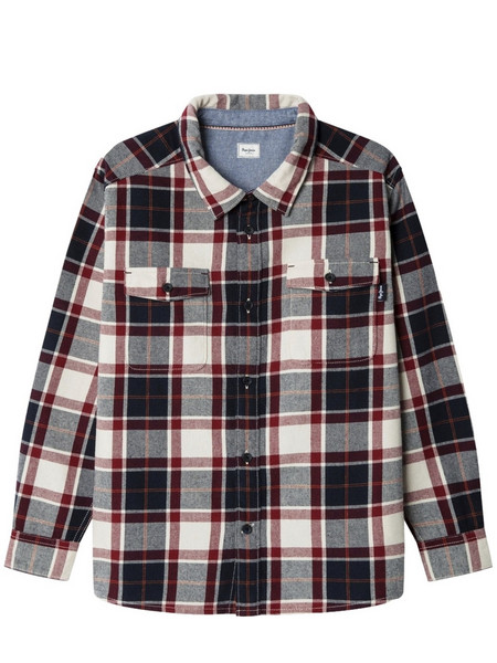 PEPE JEANS EAVEN PB3000005-595 ΠΑΙΔΙΚΟ ΚΑΡΟ ΠΟΥΚΑΜΙΣΟ ΜΑΚΡΥΜΑΝΙΚΟ ΓΙΑ ΑΓΟΡΙΑ ΜΠΛΕ-ΕΚΡΟΥ-ΜΠΟΡΝΤΟ