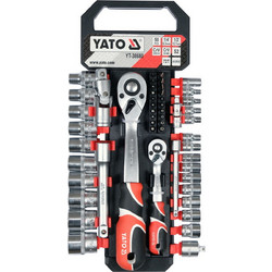 Yato YT-38680 Συλλογή Μανέλες Καστάνιας Καρυδάκια 1/4" 1/2" Σετ 51 Τεμ