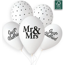 13 Μπαλόνια Just Married - Mr & Mrs (25 τεμ) 136121051