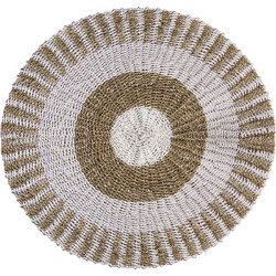 Round Seagrass White & Tan - Sun - 1m