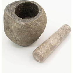Natural Riverstone Decorative Pestle & Motar -Medium (aprox 12x8cm)