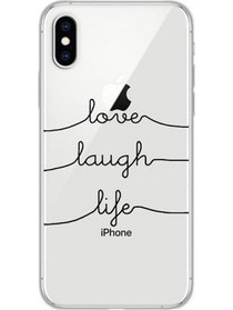 Θήκη TPU inos Apple iPhone XS Max Art Theme Love-Laugh-Life N36523