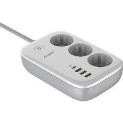 Επιτραπέζιος Φορτιστής Energizer EPB2500W02EU 2500W 10A Max με 3xΣούκο+USB-C+3xUSB-A 2.4A Διακόπτη Ασφαλείας, Έλεγχο μέσω WiFi 2m Λευκός