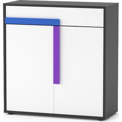 Κομότα Ντουλάπι Alex 84x36x87εκ Γραφίτης-Λευκό TO-ALEX2D1S
