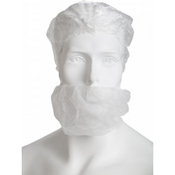 Κάλυμμα για γένια λευκό Soft Care (100τμχ)