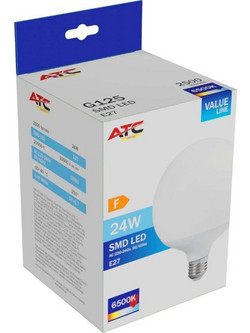 ATC SMD Λαμπτήρας LED Globe G125 230V 24W/2500LM E27 6500K