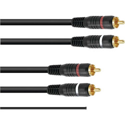 OMNITRONIC RCA cable 2x2 ground 1.5m - OMNITRONIC
