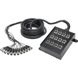 Adam Hall K12C10 - Stagebox 12-0, Metalbox with handle, 10m - Adam Hall