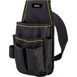 DELI εργαλειοθήκη μέσης DL430003 για εργαλεία χειρός, 25x12cm, μαύρη