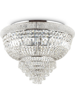 Ideal Lux Dubai PL24 Cromo Κρυστάλλινο Φωτιστικό Οροφής - Πολυτελές Design 24xE14