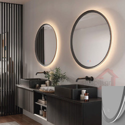 Καθρέπτης Μπάνιου Led Imex Torino O60cm με γκρι κορνίζα TORI03760GCB