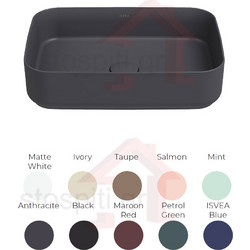 Isvea Counter-Top Επικαθήμενος Νιπτήρας Μπάνιου Πορσελάνης 50x36cm Ανθρακί 10NF65050-2C