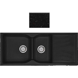 Sanitec Classic 323 Επικαθήμενος Νεροχύτης Γρανίτη Αντιστρεφόμενος Ματ Metallic Space 115x50cm