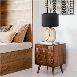 TK Lighting Πορτατίφ για Ντουί E27 με Μαύρο Καπέλο και Διάφανη Βάση Κωδικός: 5988