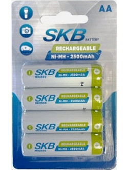 Μπαταρίες Ni-MH AA SKB MH2500AA Επαναφορτιζόμενες - 2500mAh, 1000 Κύκλοι & 4 τεμ