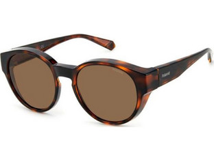 Polaroid Eyewear PLD9017S 086 Ανδρικά Γυαλιά Ηλίου Στρογγυλά Κοκάλινα Ταρταρούγα με Καφέ Φακό