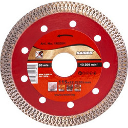 RAIDER Δίσκος κοπής διαμαντέ Turbo Super Thin (Gres) 115x2mm 162201