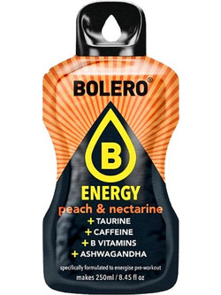 Bolero Energy Peach & Nectarine (Ροδάκινο & Νεκταρίνι) Ενεργειακό Ρόφημα χωρίς Ζάχαρη σε Σκόνη 7gr
