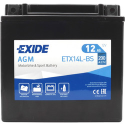 Exide Μπαταρία Μοτοσυκλέτας ETX14L-BS 200A 12Ah