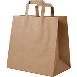 Next χάρτινη τσάντα delivery καφέ με πλακέ χερούλι Υ25x26x17εκ. Δυνατότητα εκτύπωσης (Σετ 250τεμ)
