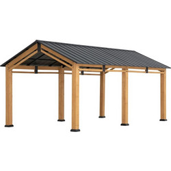Ξύλινη Πέργκολα-Κιόσκι Diran 603x336cm με σκελετό από 100% κέδρο και στέγη από ανθρακί χάλυβα