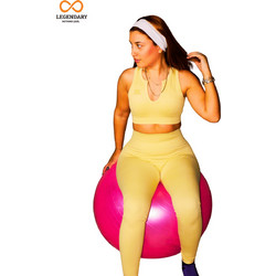 LEGENDARY PREMIUM YOGA ΣΕΤ BRA & LEGGINGS ΜΑΚΡΙΑ ΤΕΧΝΟΛΟΓΙΑ FLEXYOGA ΜΠΕΖ-ΚΙΤΡΙΝΟ - Κίτρινο