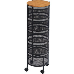 ESTIA ΤΡΟΛΕΪ ΑΠΟΘΗΚΕΥΣΗΣ BAMBOO ESSENTIALS ΜΕΤΑΛΛΙΚΟ ΜΕ 5 ΣΥΡΤΑΡΙΑ ΜΑΥΡΟ