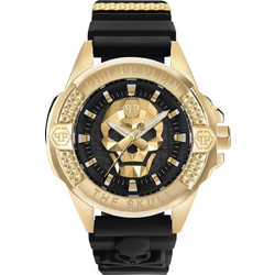 Philipp Plein Ανδρικό Ρολόι με Χρυσό Καουτσούκ Λουράκι PWAAA0221