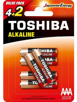 Toshiba Red Alkaline AAA 6τμχ