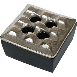 Σταχτοδοχείο Αντιανεμικό ASR108 7,7x4,5cm Silver-Black Espiel Αλουμίνιο