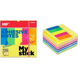 MP αυτοκόλλητα χαρτάκια σημειώσεων PN191, 75x75mm, χρωματιστά, 400+100τμχ