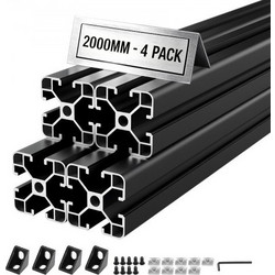 Προφίλ εξώθησης αλουμινίου VEVOR 4PCS 4040, 78,74 ίντσες 2000 mm, υποδοχή T European Standard Anodized Linear Rail, Rail εξώθησης αλουμινίου υψηλής αντοχής, για εξαρτήματα εκτυπωτών 3D και πάγκος εργα