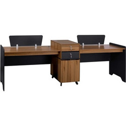 HomeMarkt Workstation Επαγγελματικό Γραφείο Ξύλινο 289x60x100cm HM2350