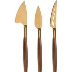 Μαχαίρια Τυριού (Σετ 3Τμχ) 03.23681 Brown-Gold Ανοξείδωτο Ατσάλι