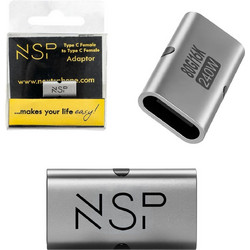 NSP Μετατροπεας Type C Female To Type C Female 80GBps 240W 48V 5A Aluminium SILVER