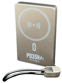 MagSafe Power Bank 10000mAh 20W 0W+22,5W Μαγνητική Ασύρματη Φόρτιση Πράσινος Χρυσό 10000mAh