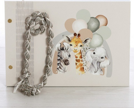 Βιβλίο Ευχών με Θέμα Balloon Safari Animals