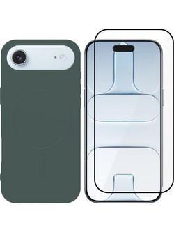 Redshield iPhone 17 Air MagSafe Silicone Case & Full Face Glass Green Set Θήκη Κινητού & Προστατευτικό Οθόνης