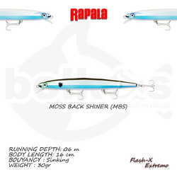 Rapala Flash-X Extremo Τεχνητό Δόλωμα Ψαράκι Συρτής 16cm 30gr MBS